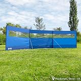 Trail Outdoor Leisure Windbreak 4 Pole with Window 5m x 1.4m Blue view 2