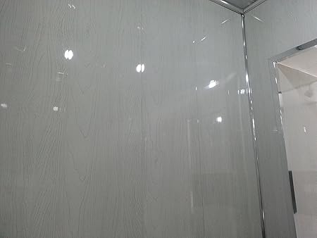 10 White Wood Effect Pvc Bathroom Cladding Shower Wall Panels