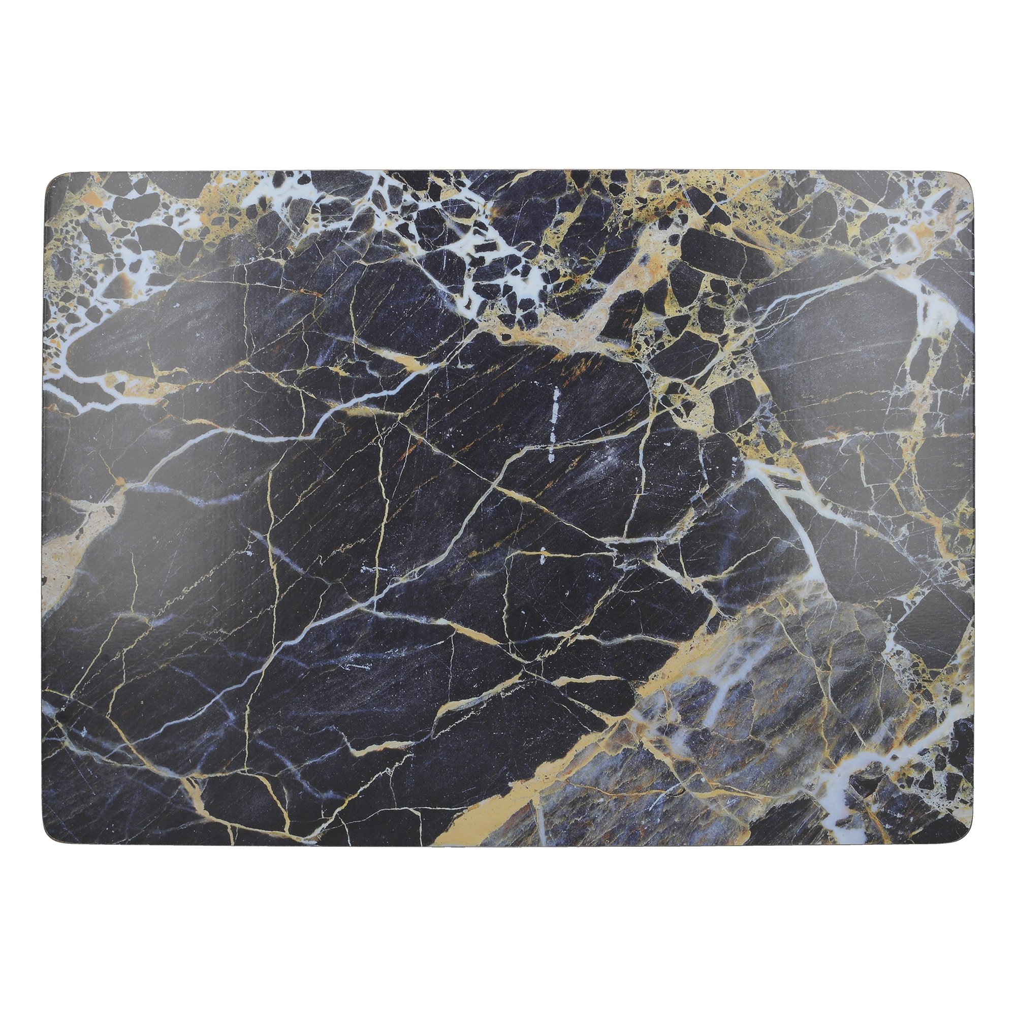 Creative Tops 'Navy Marble' Premium Large Cork-Backed Placemats, 40 x 29 cm - Navy Blue (Set of 4)
