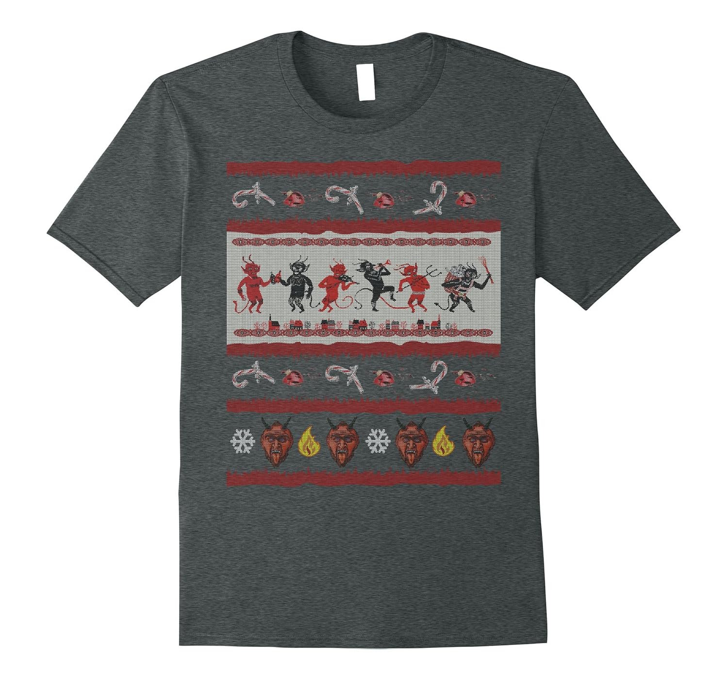 Krampus Party Ugly Christmas Sweater T-Shirt-ANZ