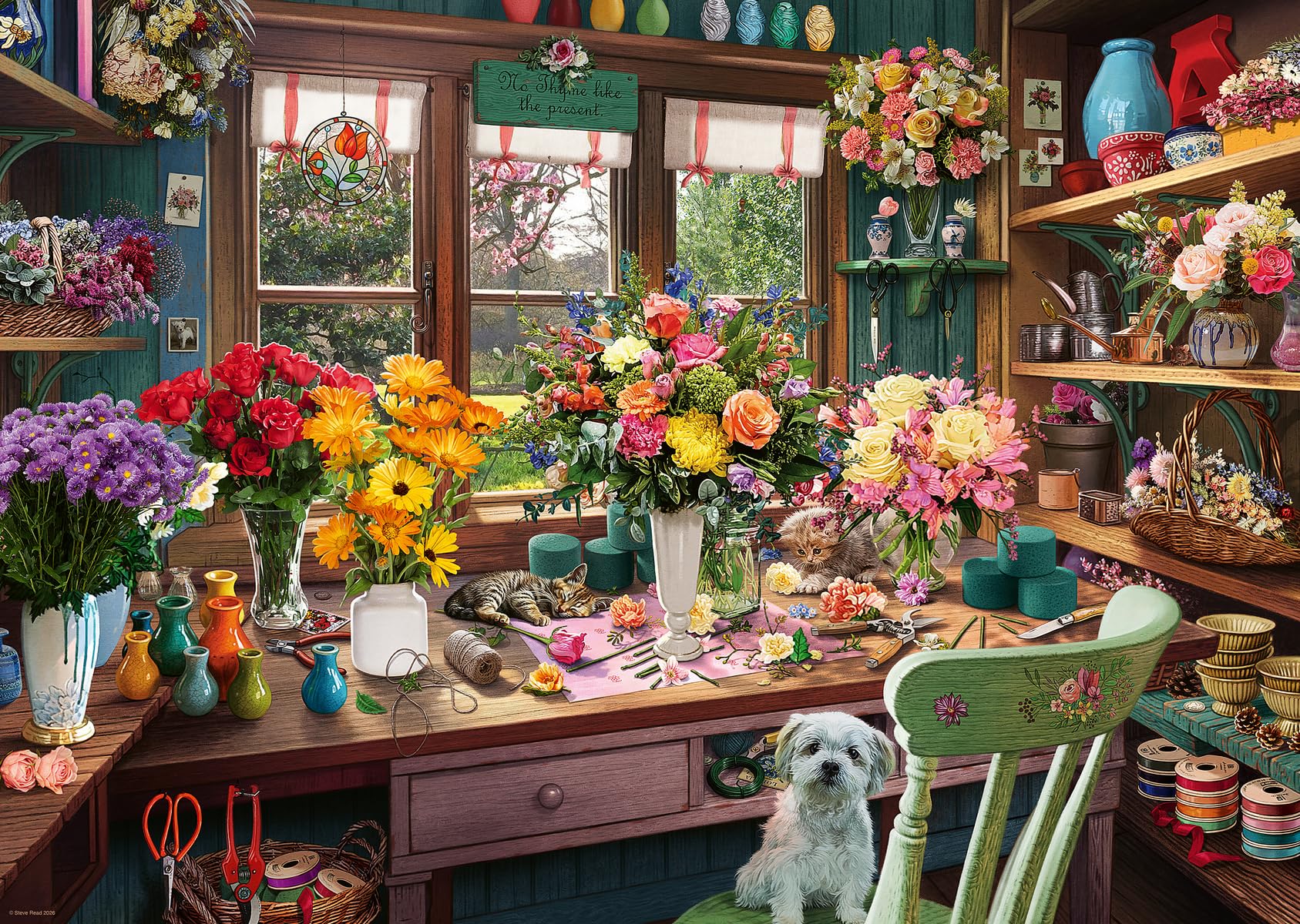 Ravensburger Flower Arranger's Shed 1000 Piece Puzzle for Adults