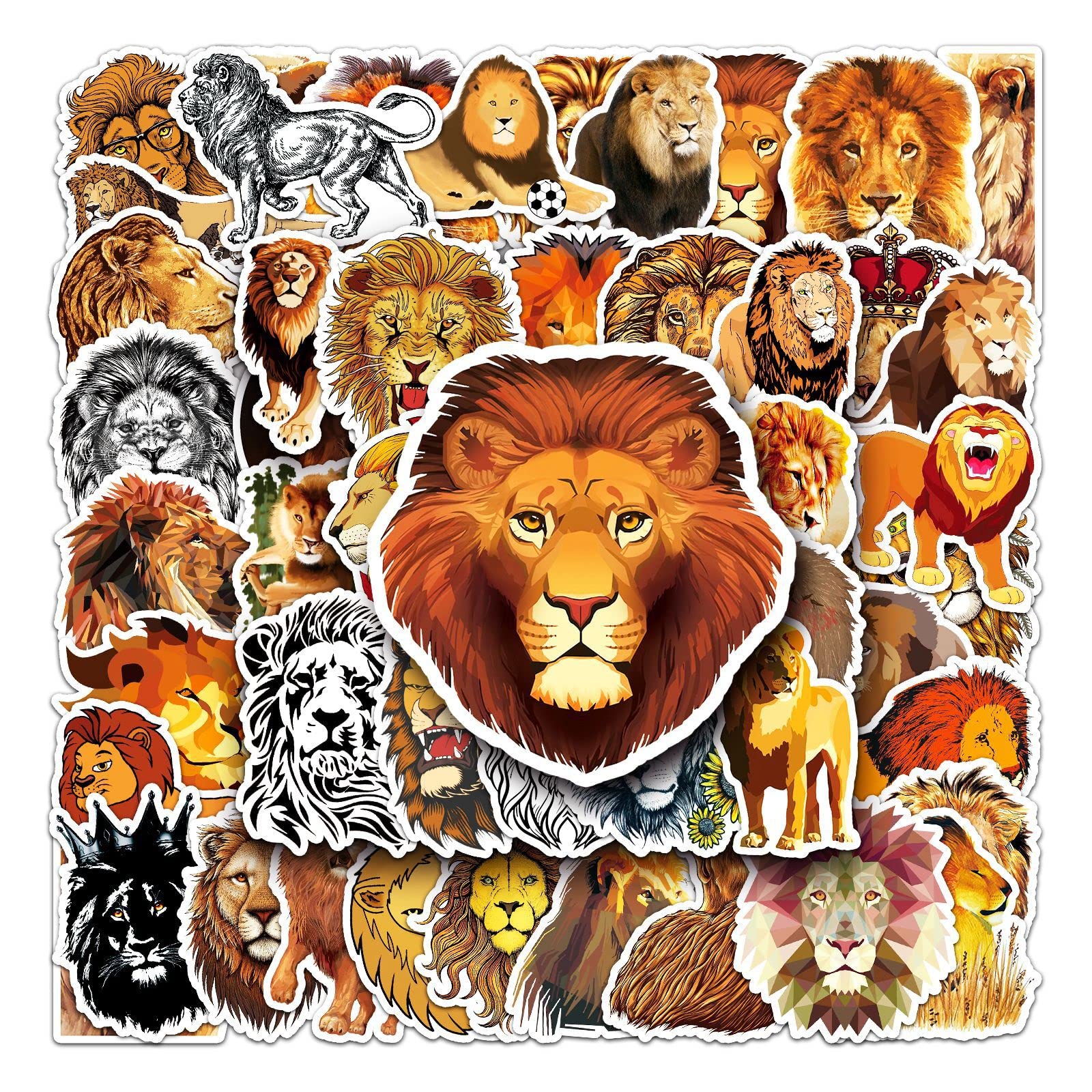 Mua Lion Stickers,50Pcs Cartoon Lions Waterproof Stickers Decals for ...