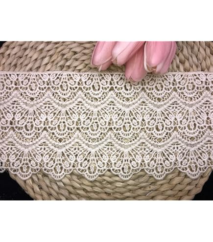 14 Cm De Ancho Europa Patrón Largo Inelástico Bordado Encaje Guillotina, Cortina Mantel, Funda Para Ropa O Accesorios De Novia (2 Yardas En Un Paquete) (verde Negruzco