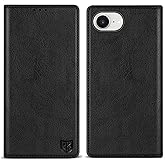 ZZXX for iPhone 16e Wallet Case with [RFID Blocking] Card Slot Stand Strong Magnetic Leather Flip Fold Protective Phone Case for iPhone 16e Case Wallet(Black-6.1 inch)