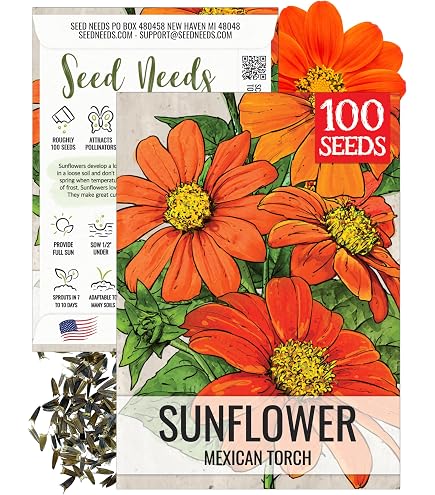 Amazon.com : Mexican Sunflower Seeds (Goldfinger/Torch)  100+ Heirloom  Non-GMO Seeds by Isla's Garden Seeds, Vibrant Pollinator Magnet,  Fast-Growing & Drought-Tolerant, Perfect for Borders & Cut Flowers or a  Gift : Patio,