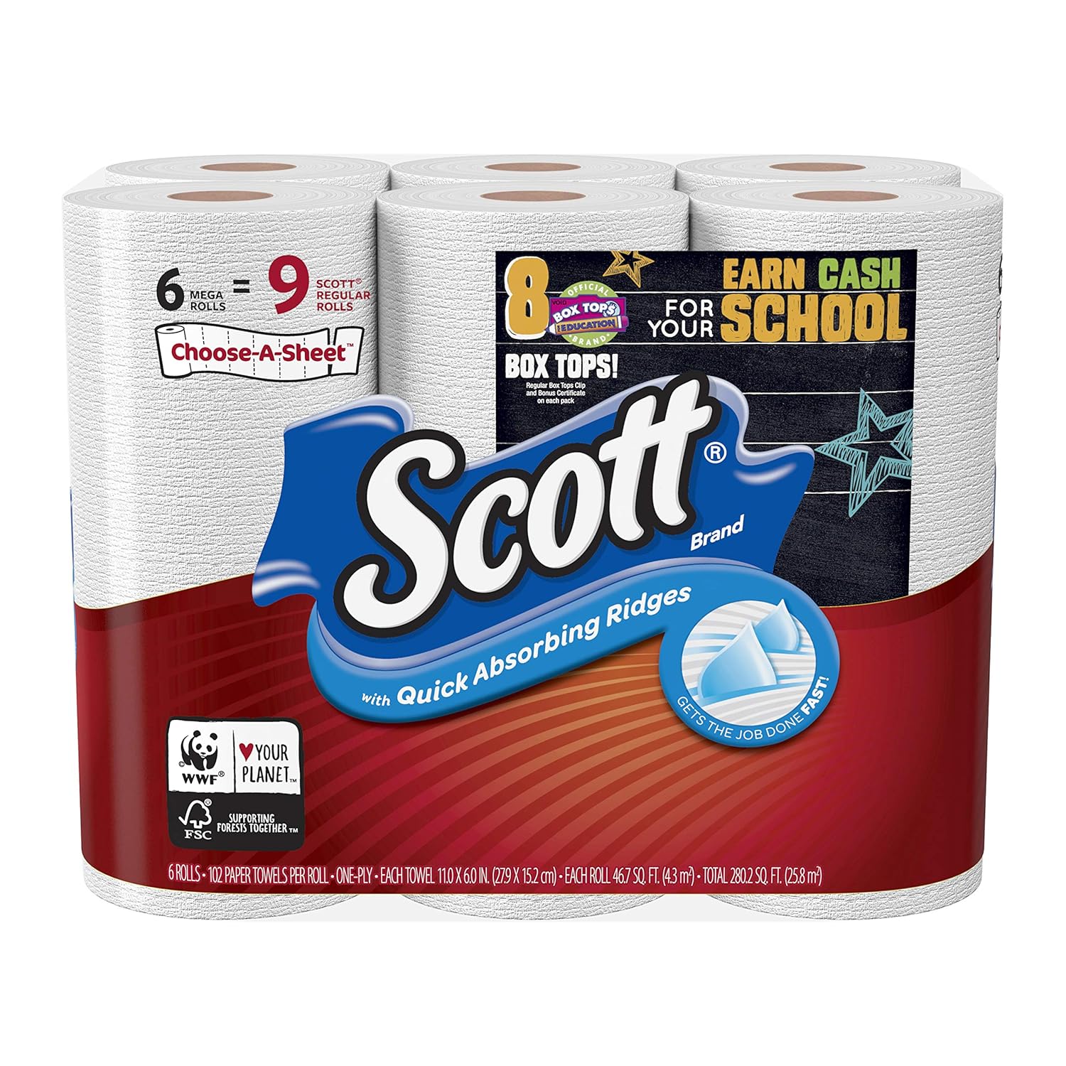 Scott Paper Towels ChooseASheet, White, 6 Mega Rolls eBay