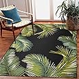 Liora Manne Marina Indoor/Outdoor Power Loomed Synthetic Blend Low Profile Area Rug - Transitional Border Botanical Beach Col