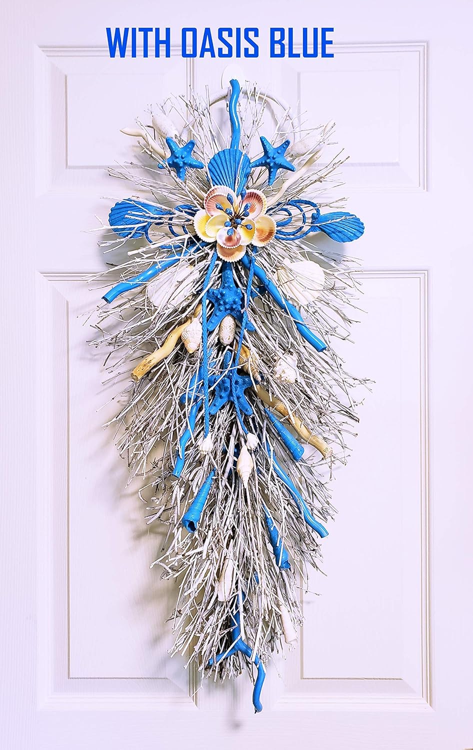 31" Seashell Swag on Birch Twig in 2 Variations Handmade