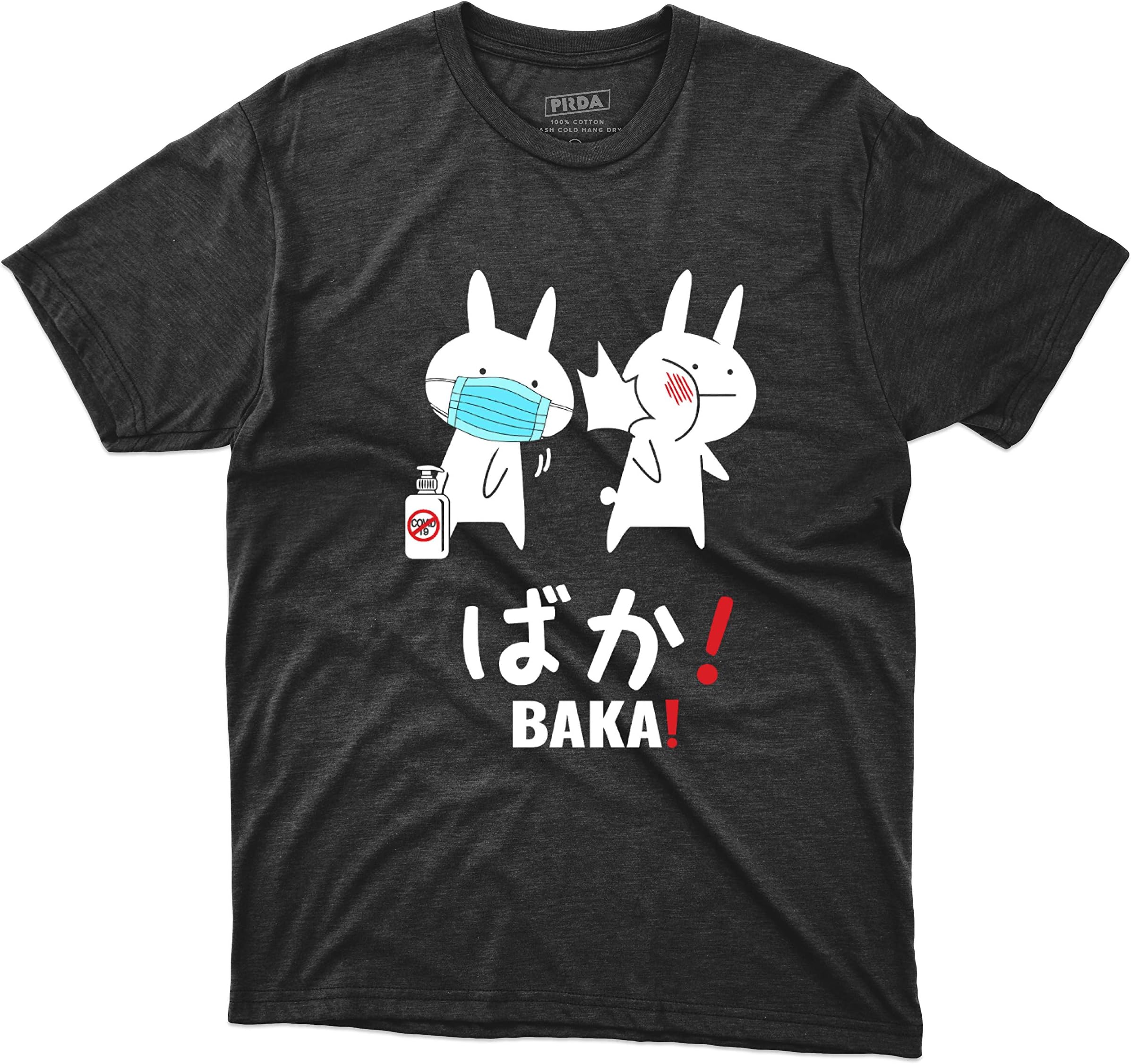 PIRDA Baka Funny Japanese Words Quarantined 2020 Baka Shirt Idiot Fool Foolish Japanese Fun T-Shirt Quarantined Gift