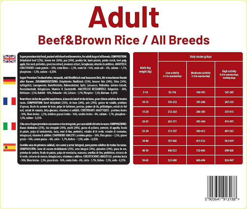 Comida seca para cães adultos de todas as raças, fórmula delicada com carne de vaca e arroz integral - 3 kg — foto 5 de 5