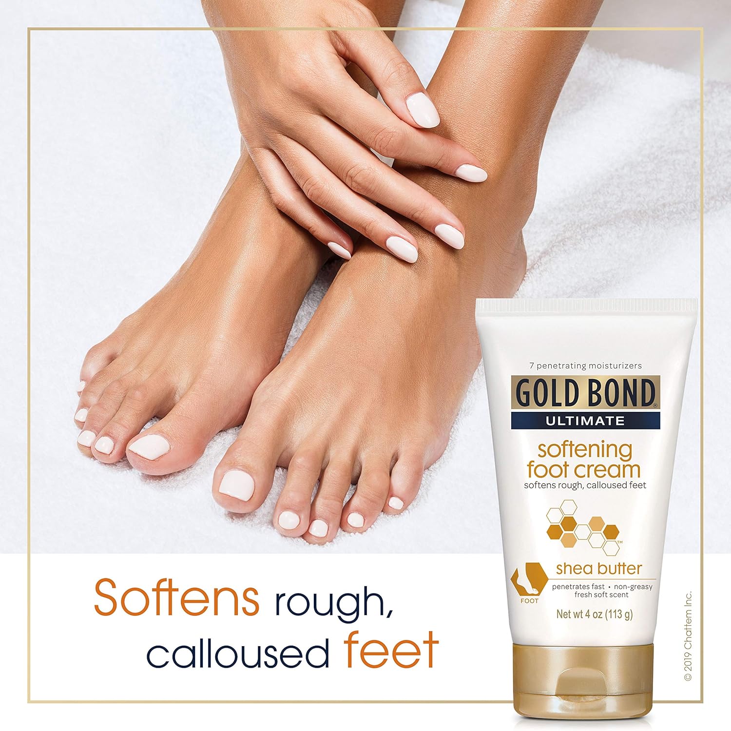 Gold Bond Ultimate Softening Foot Cream with Shea Butter, 4 Ounce, Leaves Rough, Dry, Calloused Feet, Heels, and Soles Feeling Smoother and Softer. Includes Vitamins A, C, E, and Silk Amino Acids.: Health & Personal Care