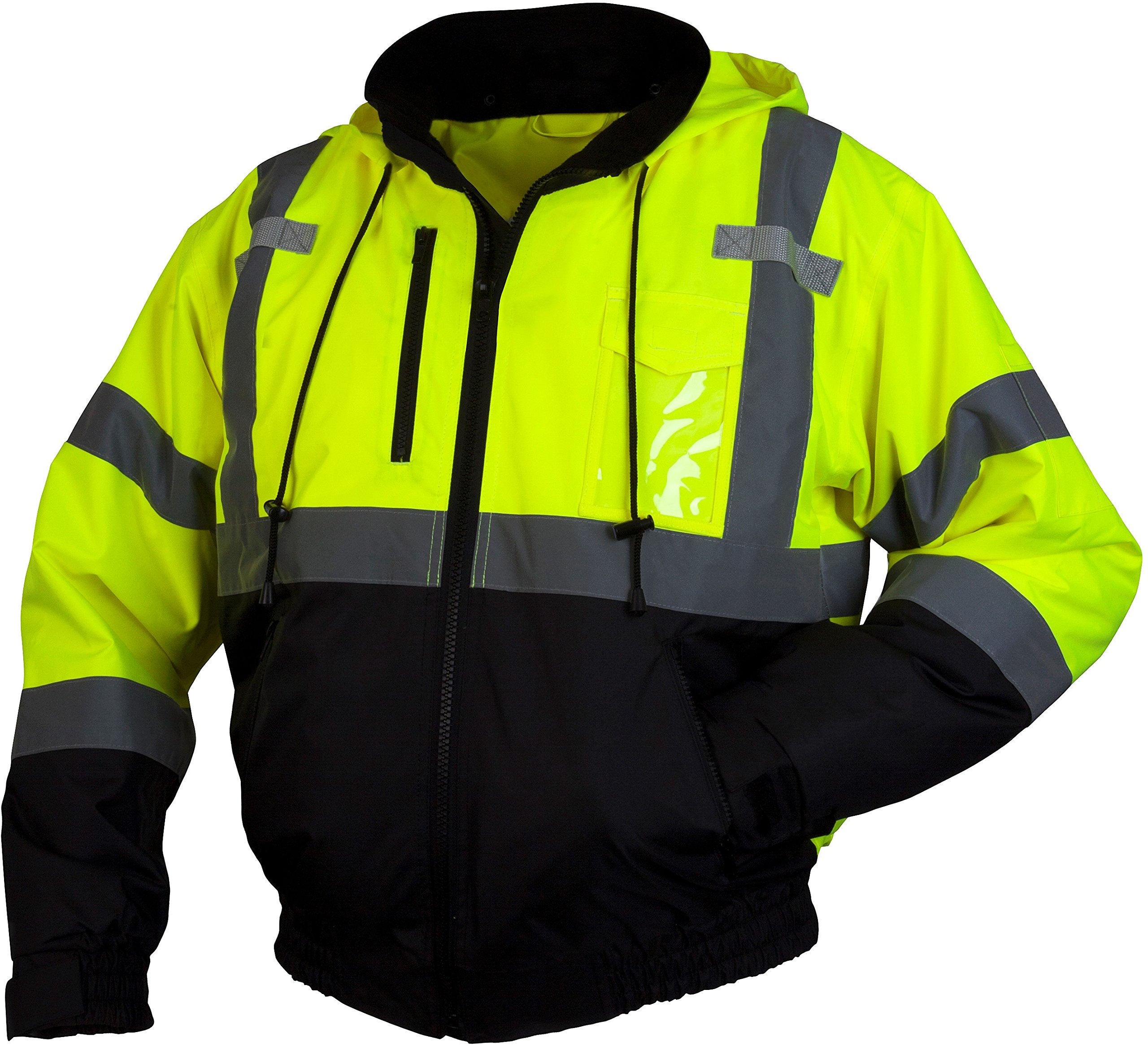 Pyramex RJ31 Series Waterproof Class 3 Fleece Bomber Safety Jacket, Lime, 4X Large Image