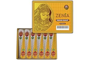 Zenia Premium Henna Cones (35g Each) - 100% Natural Ready to Use Henna Paste Hair Color Hair Dye Cones Reddish Brown Color (12 Pack)