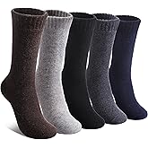 LINEMIN Wool Socks for Women Winter Warm Hiking Thick Warm Cozy Boot Crew Gift Socks 5 Pairs