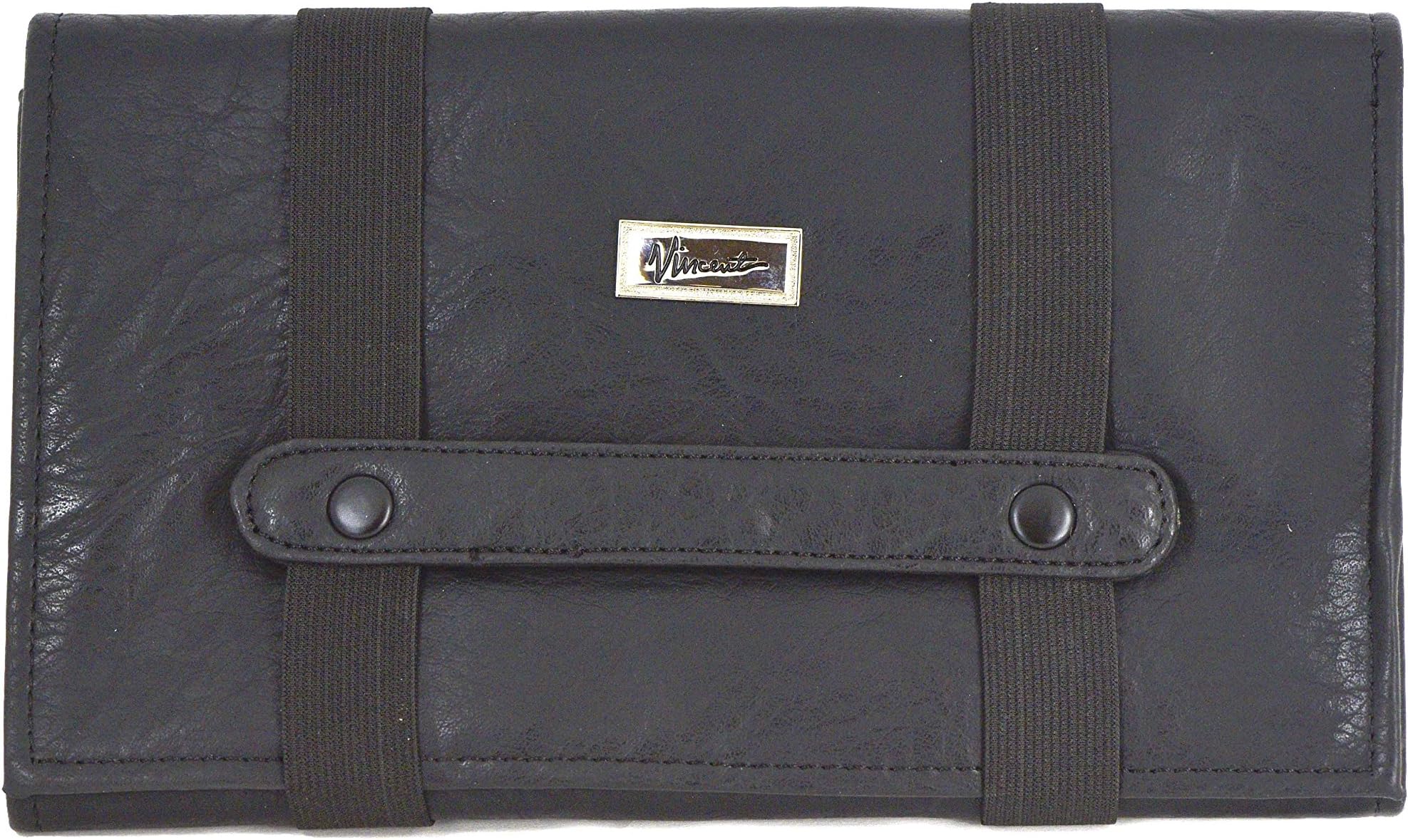 Vincent Shear Case Tool/Makeup Brush Professional Case Black Faux Leather