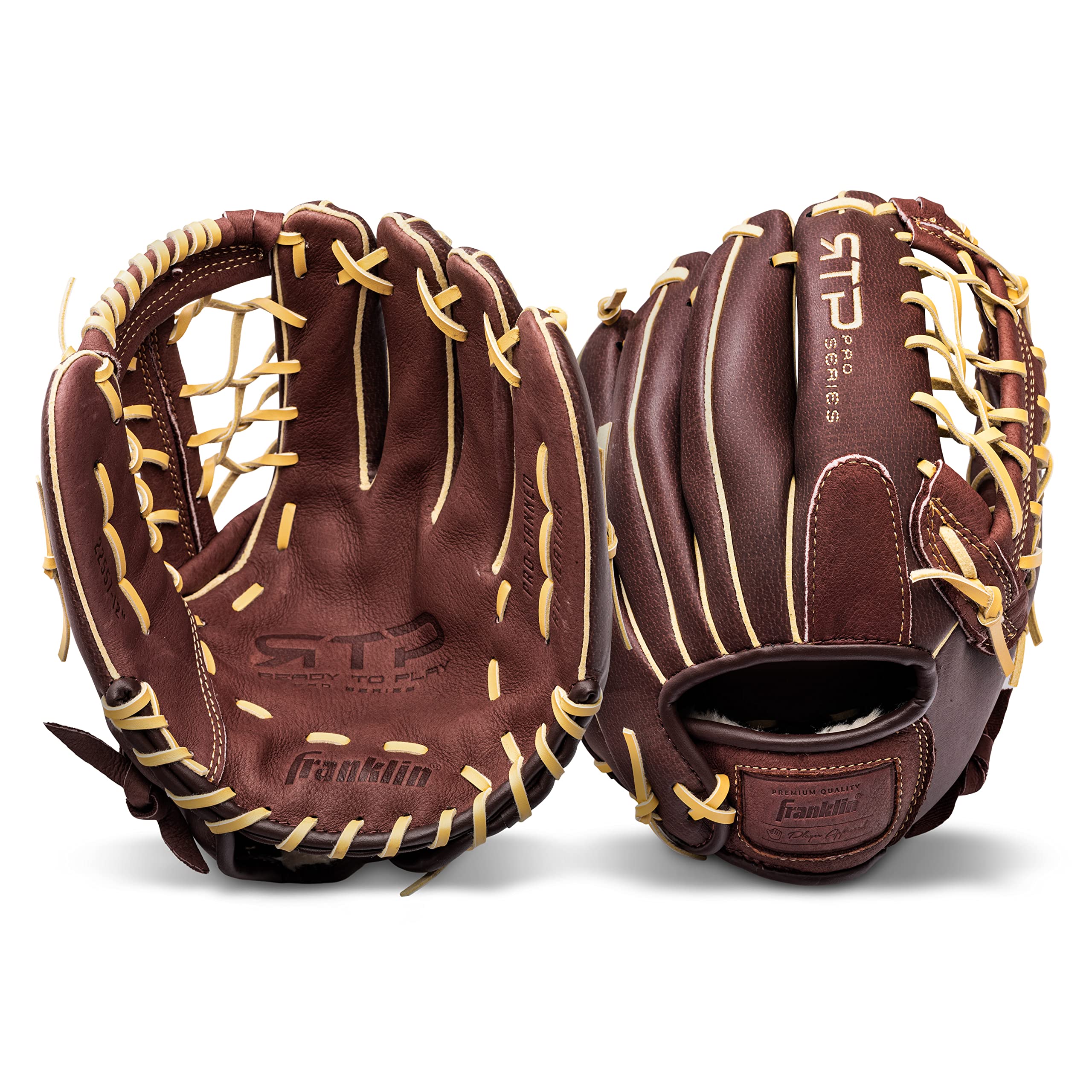 Franklin Sports RTP Pro Baseball Glove - Adult + Youth Fielding Mitt - Righty - Camel