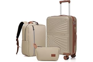 Eeeza Luggage Sets 3 Piece, Suitcases with Wheels, ABS Hard Case Luggage with TSA Lock Spinner Wheels, Carry On Luggage Set (20inch)