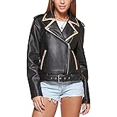 Levi's Women's Faux Leather Belted Motorcycle Jacket (Standard & Plus Sizes)