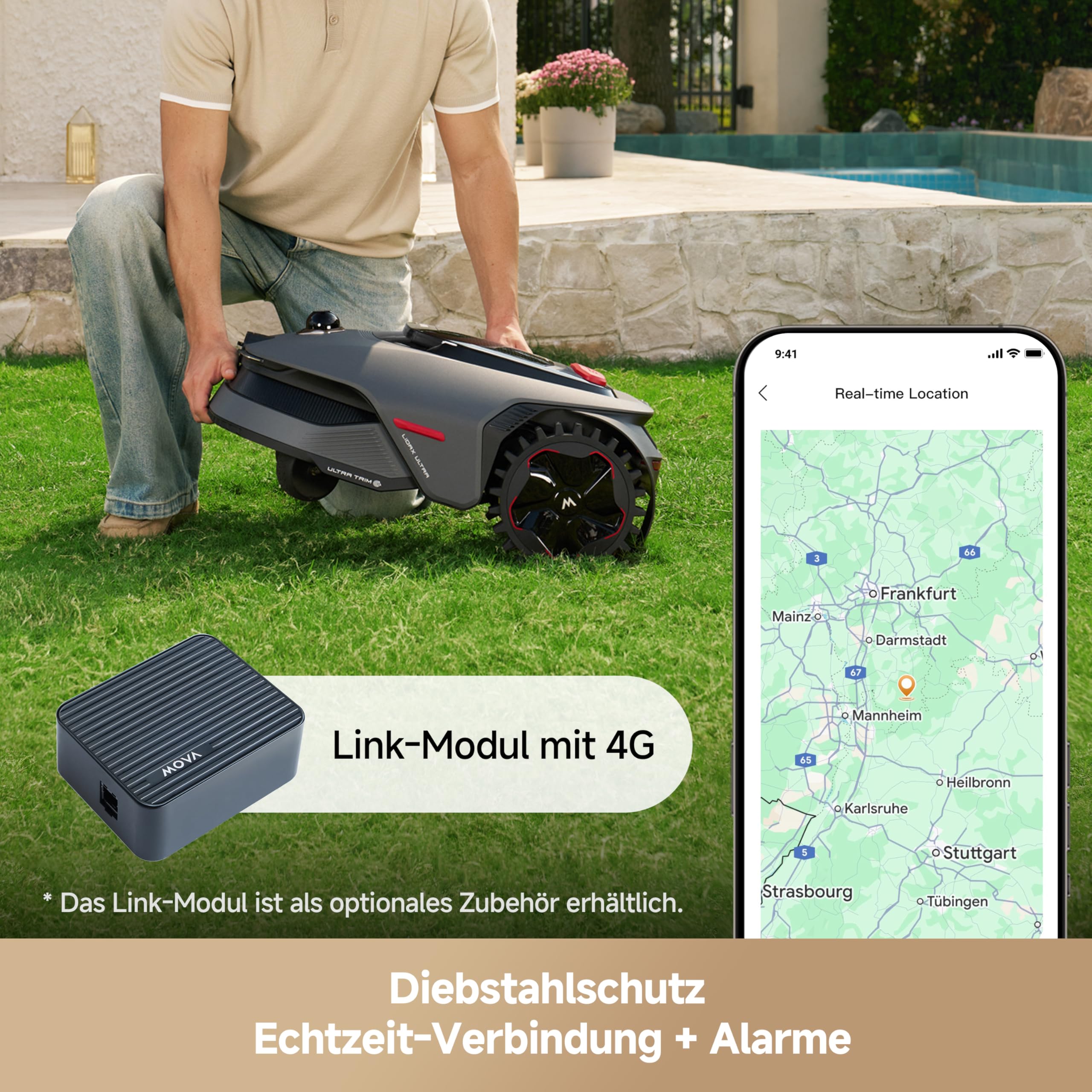 MOVA LiDAX Ultra 800 Mähroboter ohne Begrenzungskabel, Empf. 800 m², ohne RTK & automatische Kartenerstellung per 3D-LiDAR mit 360° & AI Vision, 5 cm Kantenschnitt, effiziente Wegeplanung in U-Form 5