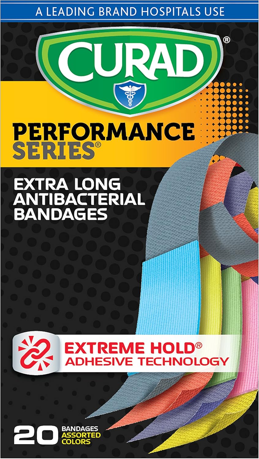 Curad Performance Series Extreme Hold Antibacterial Fabric Bandages: Health & Personal Care