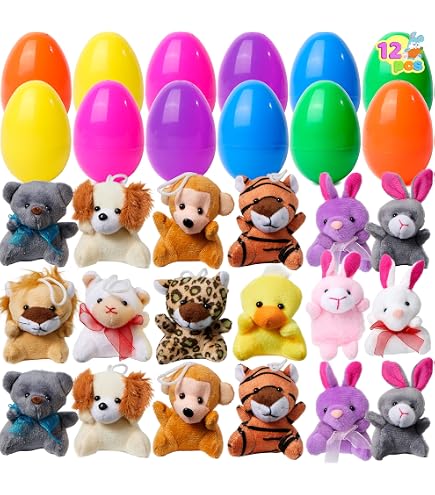 14 œufs De Pâques Surprise Avec Figurines Lapin – Mini Jouets Non Toxiques – Cadeaux Fêtes, Anniversaires, Récompenses