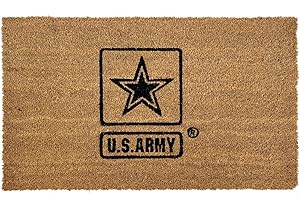 DESIGNSTYLES US Army Welcome Mat - 18" x 30" Welcome Door Mat - Coco Coir Doormat with Coconut Fiber and Waterproof Rubber Back – Coir Mat – Coir Door Mats Outdoor Rug for Front Porch, Entrance, Patio (US ARMY)