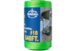 HONGDA Twisted Nylon String, #18 x 540FT Mason Line String, Nylon Twine for Masonry Job, Trot Line, Decoy Line, Net Making and Mending, Workshop, Crafts, Gardening