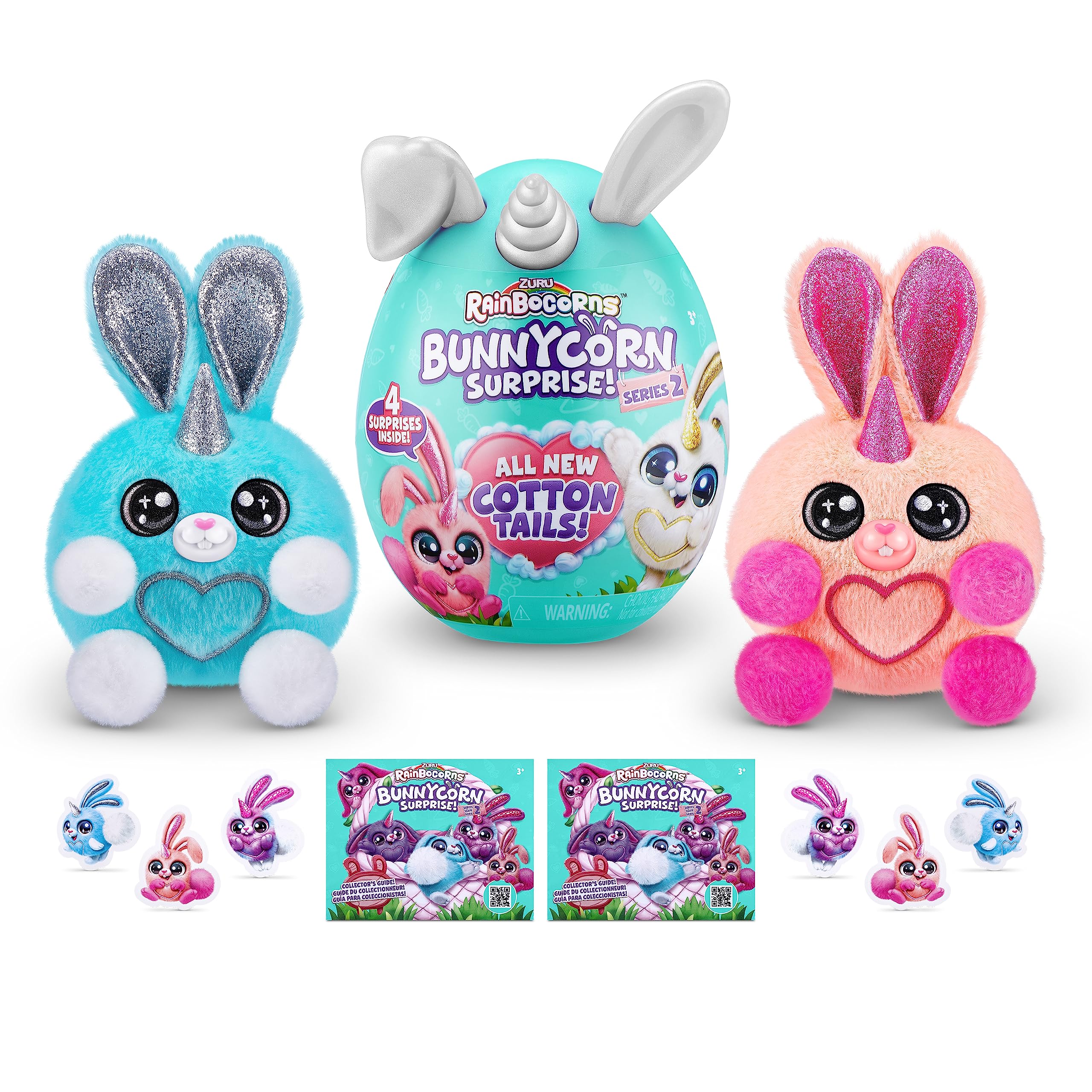 Rainbocorns Bunnycorn Surprise Series 2 (2 Pack) by ZURU Rabbit Bunny Plush Toy Girls Gift Idea (Randomized Non Duplicate)