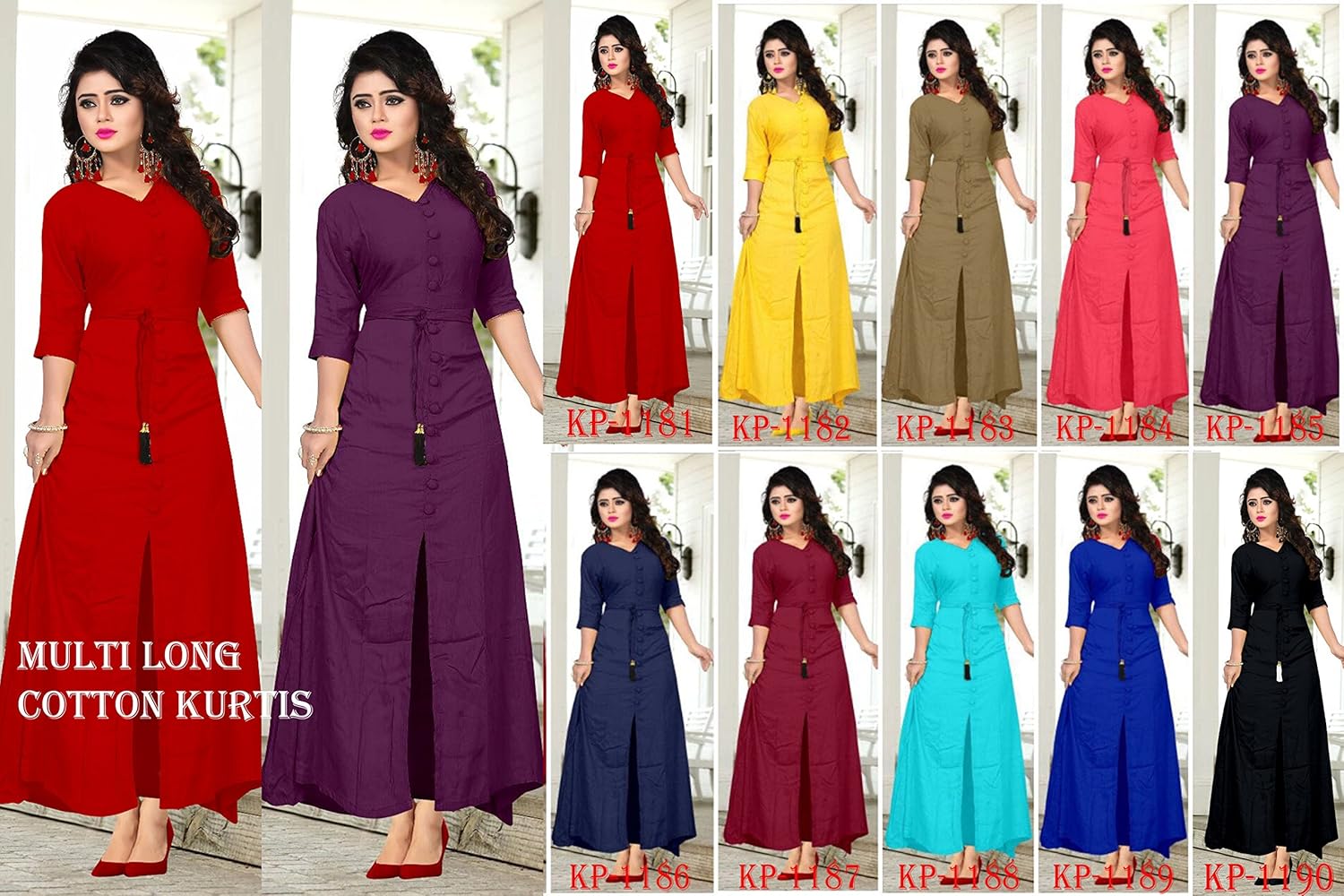 fabdiamond women's kurta(kp-1187_red_x-large)