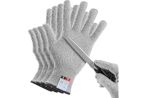 YINENN 2 Pairs (4 Gloves) Cut Resistant Gloves for Kids Food Grade Level 5 Protection,Kitchen Cut Gloves for Fish Fillet Proc