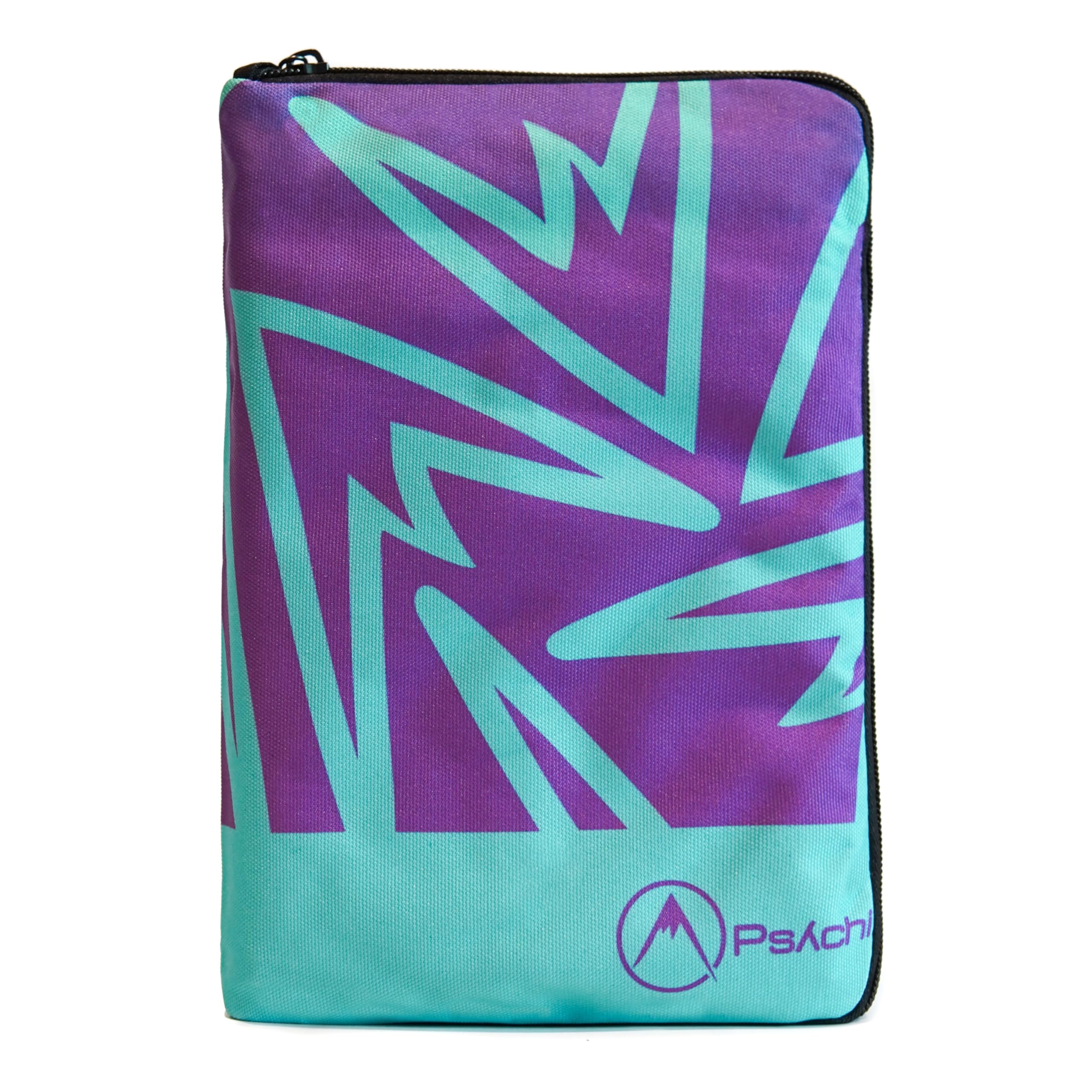 Psychi Rock Climbing Guidebook Case Cover Pouch for Bouldering Mountaineering Walking Guides Maps Books (Purple/Teal)