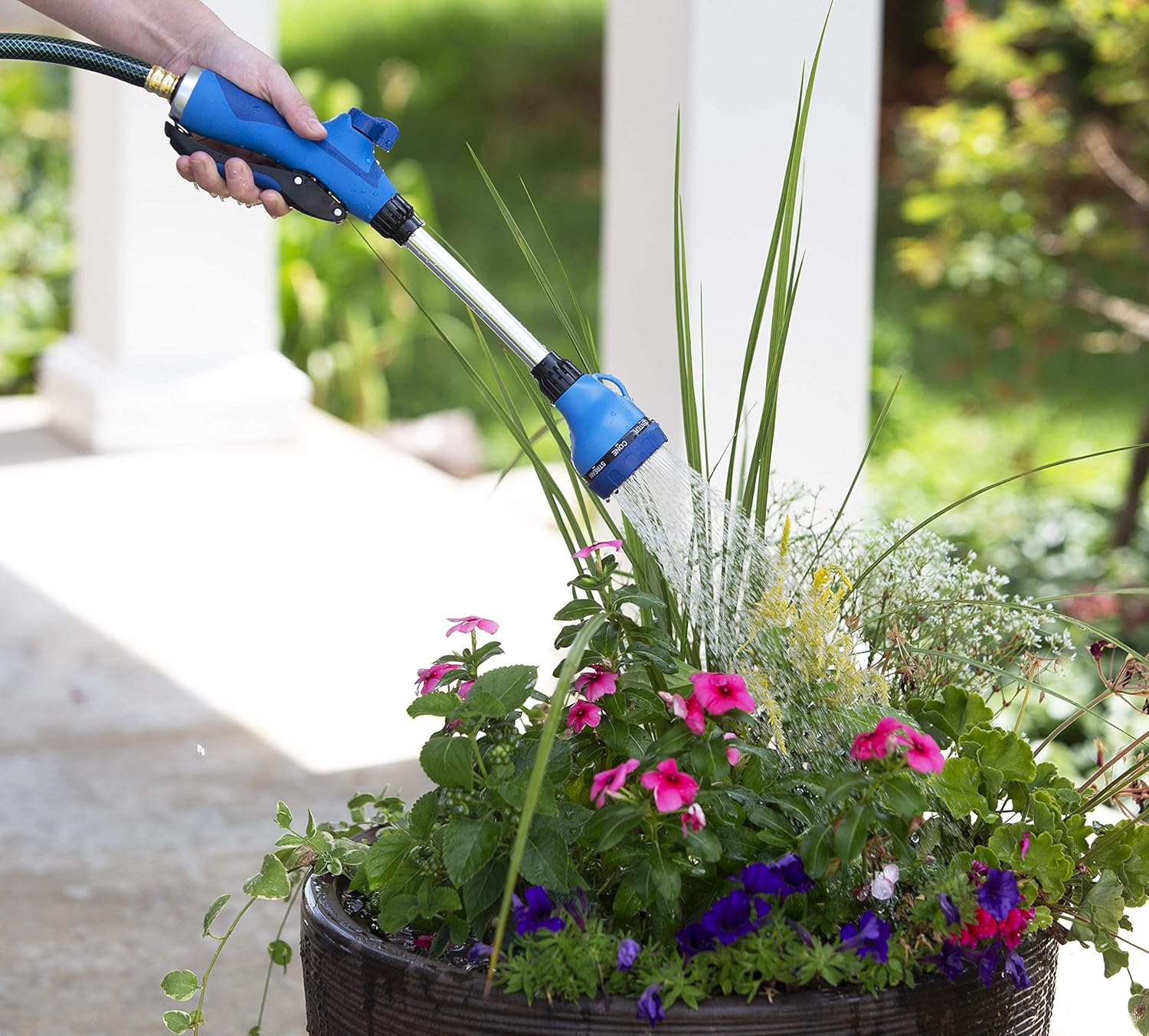 Sprout 65105-AMZ 8-Pattern 15" Watering Wand and QuickConnect Product Adapter  Bundle, Blueberry Blue: Garden & Outdoor
