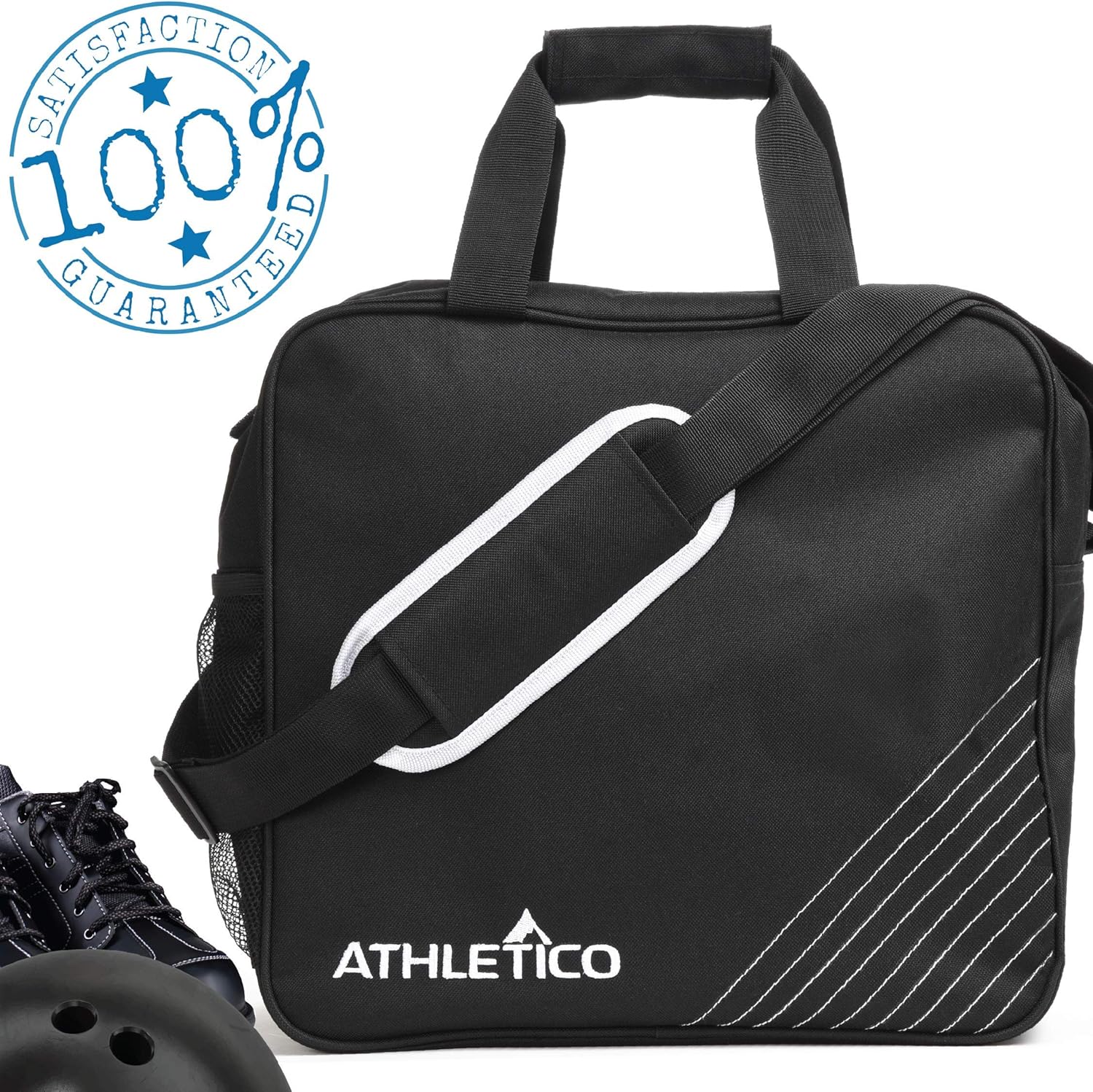 Single Ball Bowling Tote Bag with Padded Bowling Ball Holder Athletico
