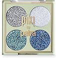 Pixi Beauty Glitter-y Eye Quad - BluePearl | Four Pressed Glitter Eyeshadow Shades | Castor Oil & Vitamin E Infused Eye Makeup