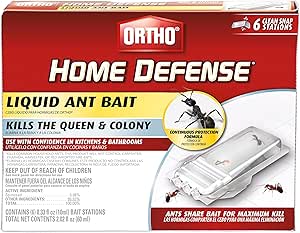 Ortho Home Defense Liquid Ant Bait - Kill the Ant Colony and the Queen, Use for Indoor Protection, Includes 6 Ant Trap Stations, 2.02 fl. oz.