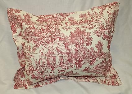 Ellis Curtain Victoria Park Toile Pillow Sham King Size Red