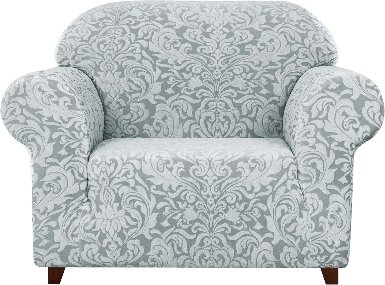 subrtex Sofa Slipcover 1-Piece Jacquard Damask Couch Cover High Stretch Furniture Protector for Armchair in Living Room for Kids, Pets(Small,Light Smoky Gray): Home & Kitchen