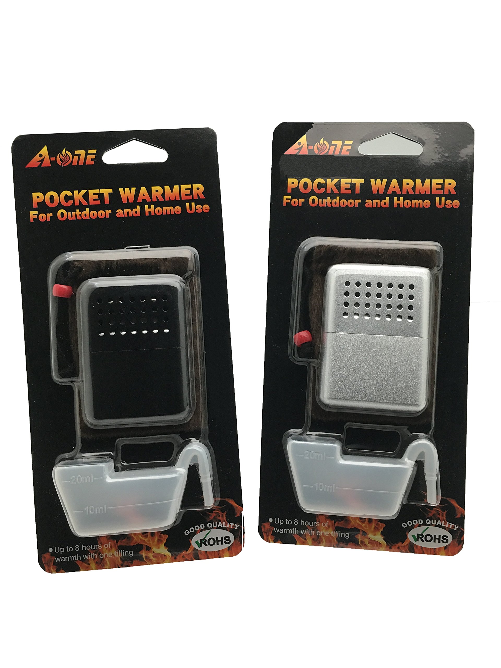 A-ONE Hand Warmer for Outdoor Activity Skiing Camping-Refillable Mini Metal Pocket Hand Warmer- Pack of 2