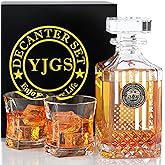 Veterans Day Gifts, Engraved Veteran Flag Whiskey Decanter Set with 2 Glasses, Navy Air Force Veterans Day Gifts, Memorial Day Military Gifts, Thanksgiving Christmas Gifts for Veteran