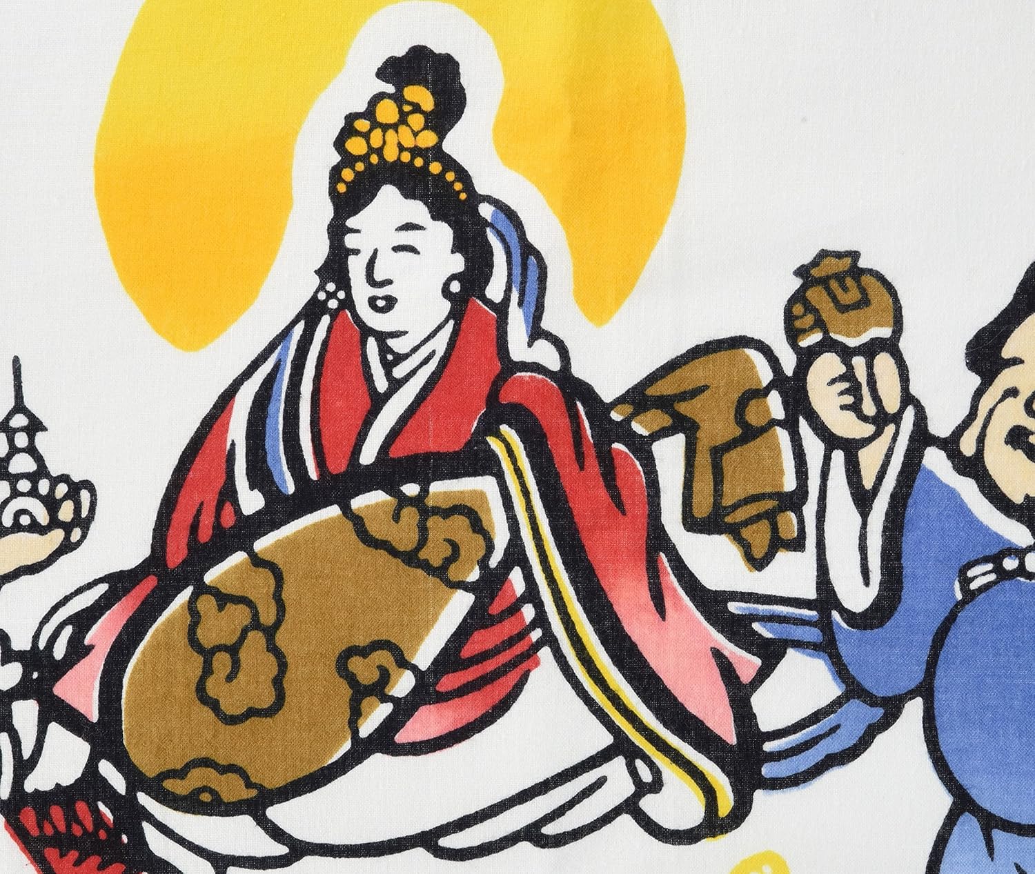 Amazon 丸全 注染手ぬぐい 手拭 七福神 333 37 98cm 手ぬぐい ホーム キッチン オンライン通販