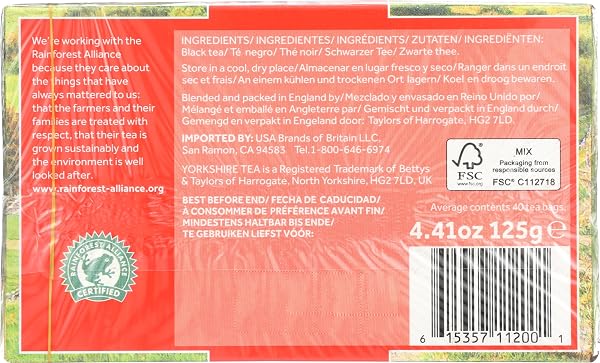TAYLORS OF HARROGATE, TEA YORKSHIRE, 40 COUNT