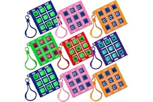 Mini Tic Tac Toe Keychain Games - (Bulk Pack of 12) 2-Inch Travel Tic-Tac-Toe Mini Board Game for Kids, Boys & Girls Party Fa