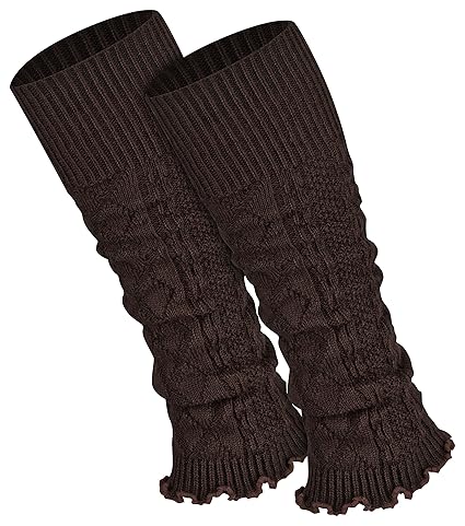 Piarini 1 Paar Bein Stulpen Damen | warme Beinstulpen Strick | Weiß Weinrot Anthrazit Marine One-Size