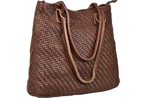 ANTONIO VALERIA Alice Braided Washed Leather HandBag for Women