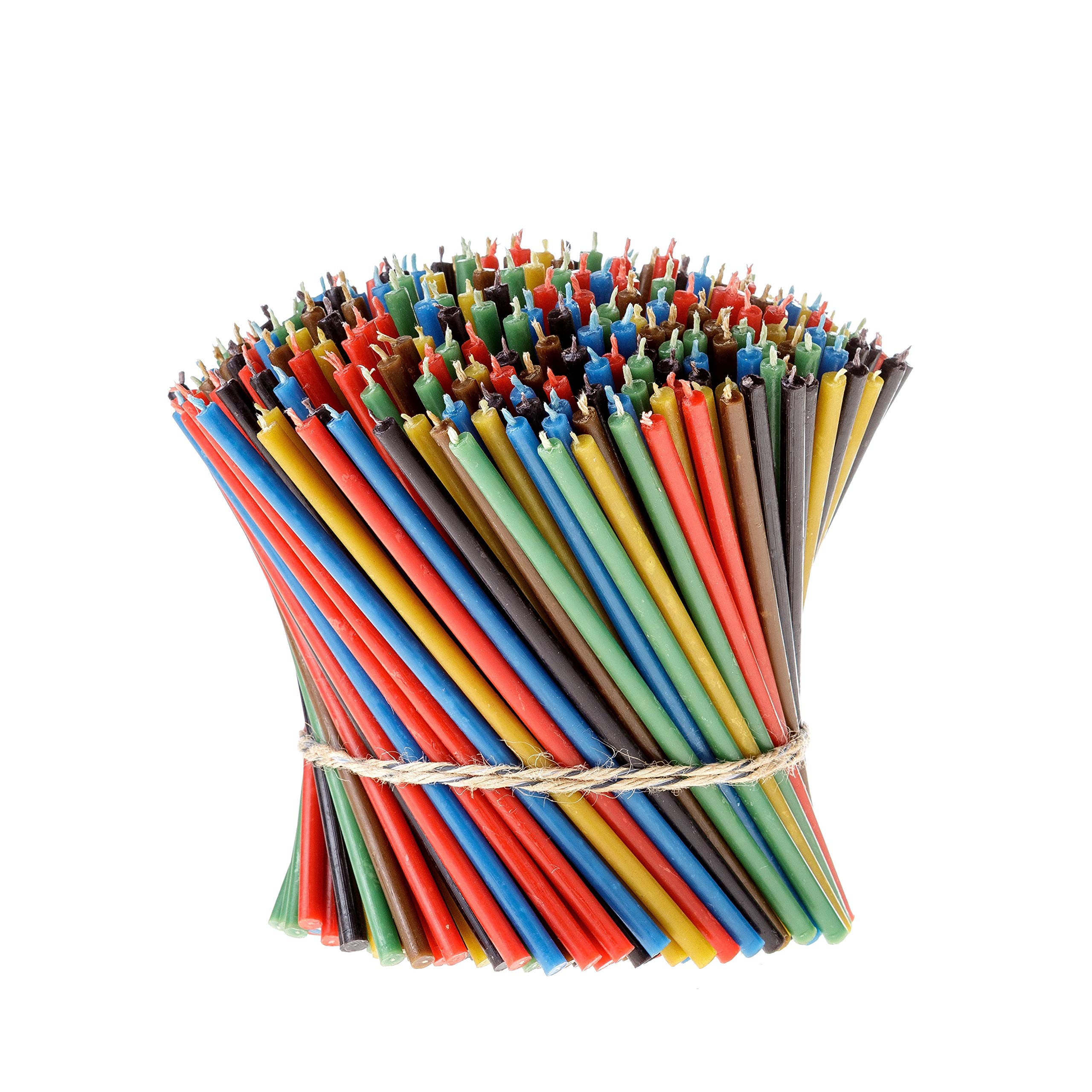 Danilovo Thin Taper Beeswax Candles - Honey-Scented, Decorative Candles Ideal for Birthday Decoration or Church Prayers - 6 Colours Drip Free, Tall & Smokeless Pack of 300 pcs, 16,5 cm