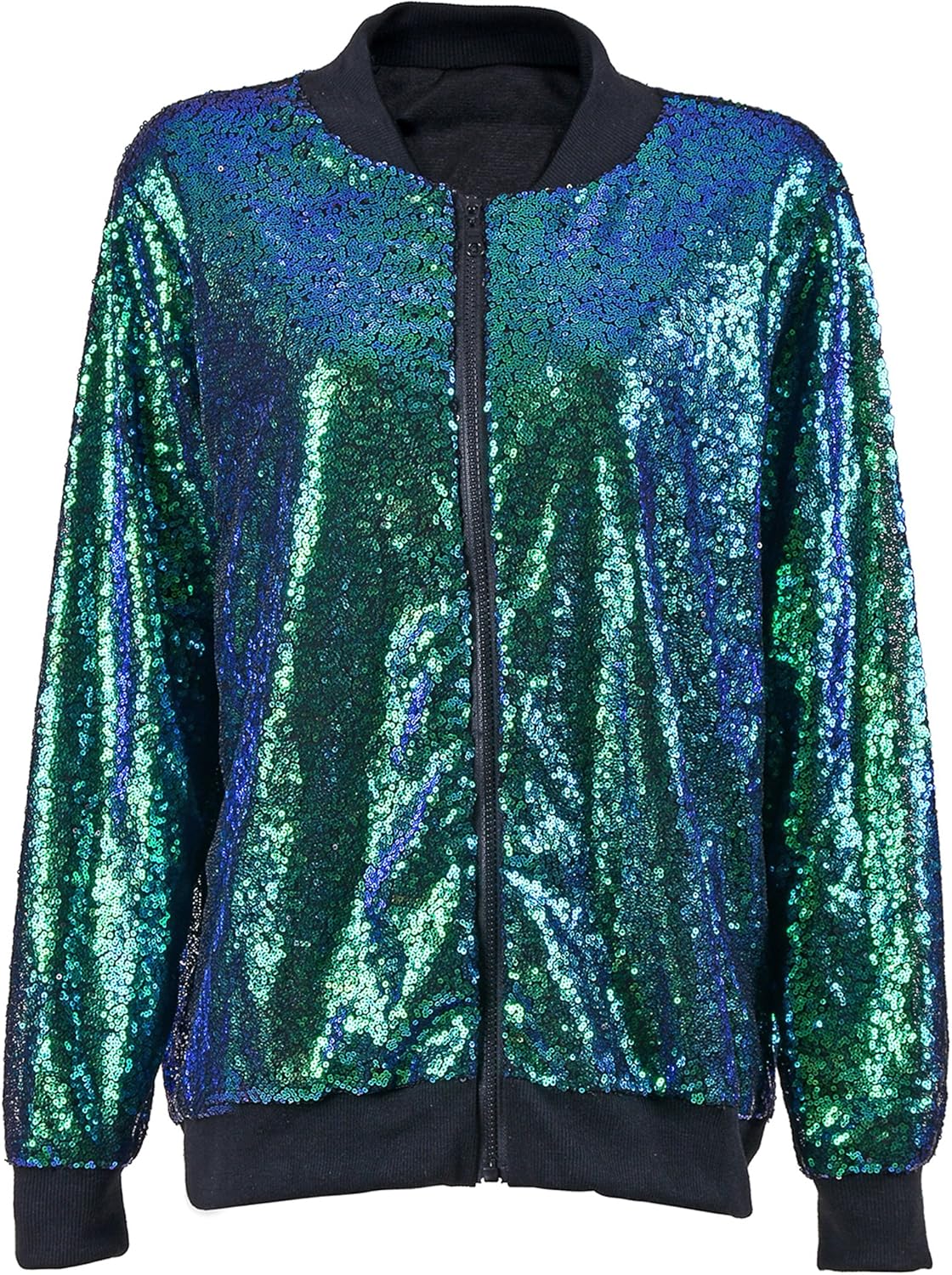 blue green sequin jacket