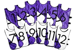 LVL10 SPORTS LVL10 Pro Sports Pinnies - Reversible Numbered Pinnies with Premium Fabric, Comfortable Fit and Fade-Resistant Print - 6 Pack