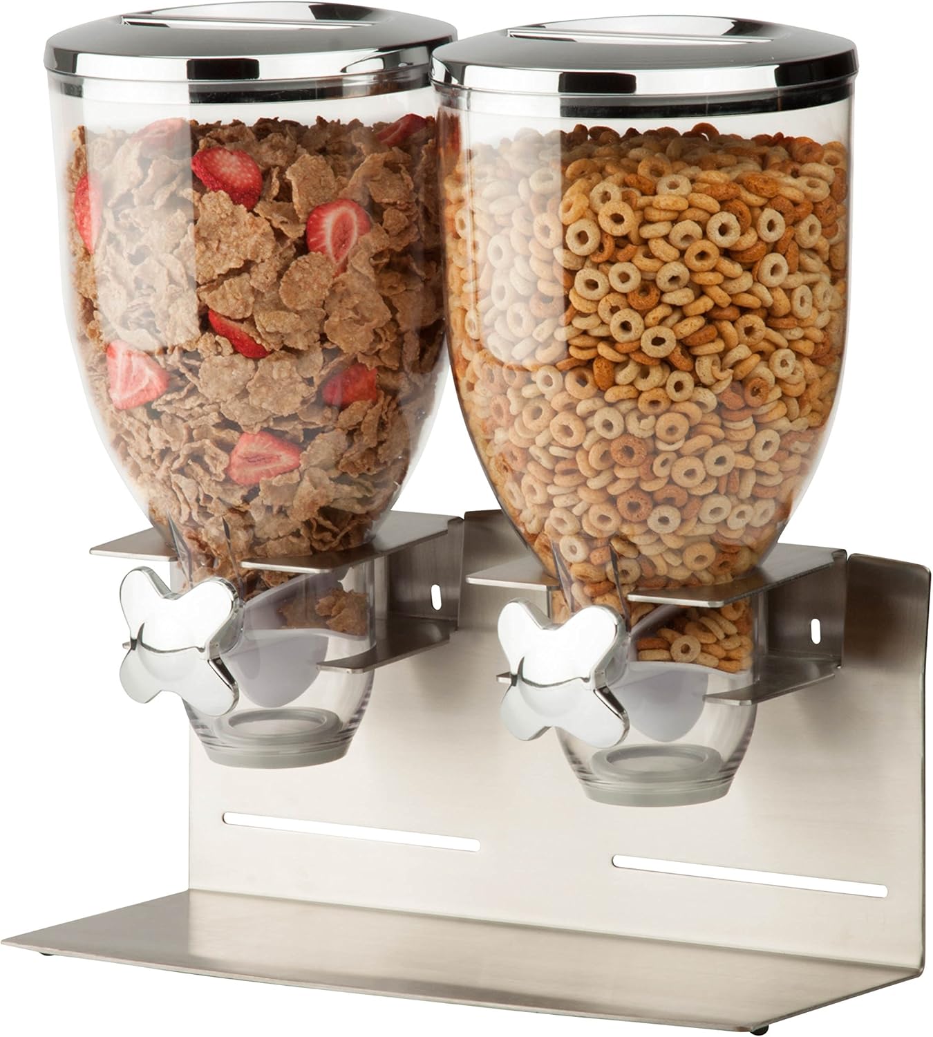 Zevro Indispensable Designer Dry Food Dispenser, Dual Control, Stainless Steel, Silver: Food Dispensers: Kitchen & Dining