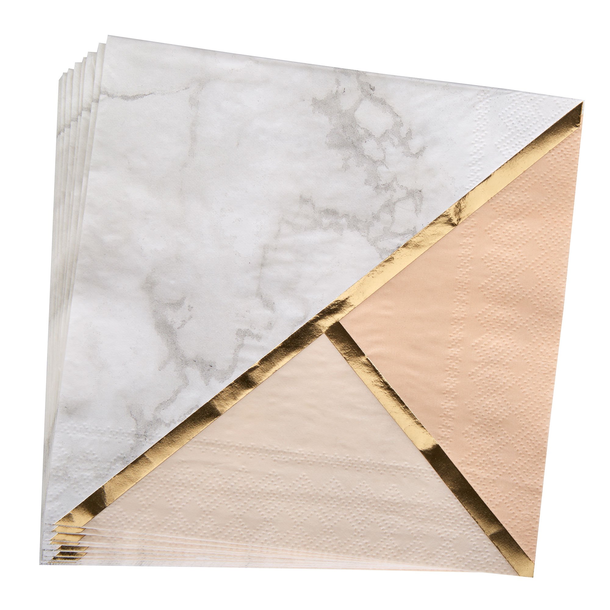 Neviti 772652 Colour Block Marble Napkin, Peach
