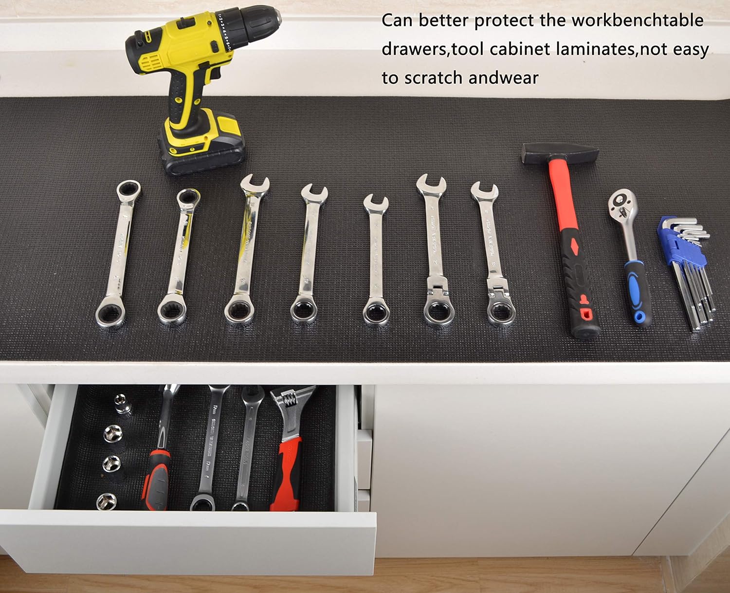 KECHUANG Tool Box Liner Drawer Liner Black 16 Inch wide x 6 Feet 3mm